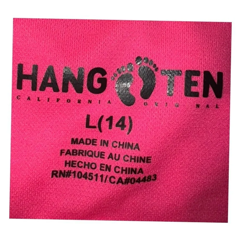 Hang Ten Green and Pink One Piece Swimsuit Vibrant Design